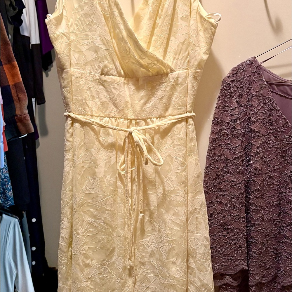 Cato Yellow Wrap Midi Dress